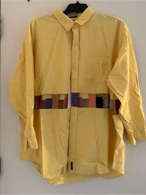 Laurs Kemp reworked men’s XXL button down -deconstructed midriff cutout
